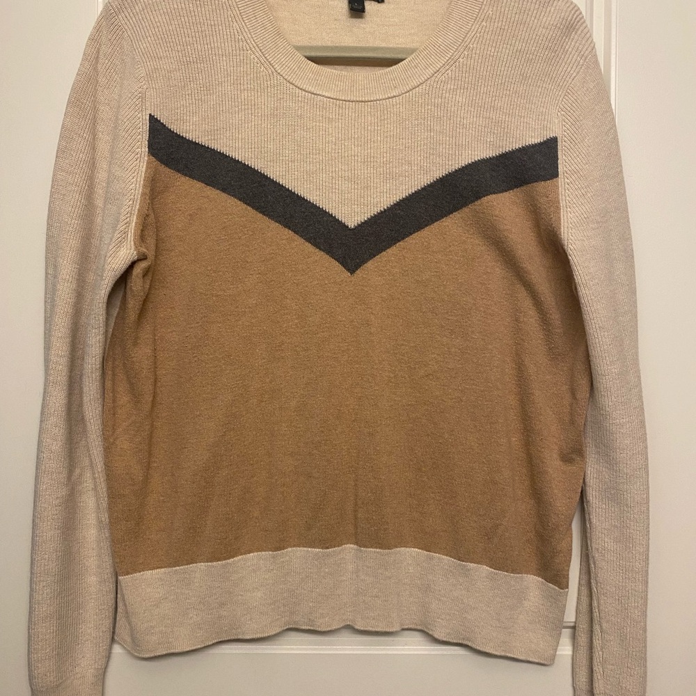 Banana Republic Chevron Sweater - Cream and Brown